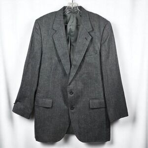 John Alexander Wool Blazer Sport Coat Gray Red Plaid Two‎ Button Mens 42L EUC